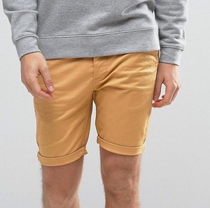 Shorts chino pour homme, couleur unie, longueur genou, coupe slim, décontractés, de haute qualité, vêtements de sport, logo personnalisé, vente en gros - Product Image 5