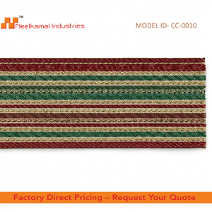 Cinta Jacquard Étnica de 50 mm de Neelkamal Industries, con Rayas Doradas, Rojas y Verdes, Tejida para Bordes de Sarees, Prendas, Lazos y Ropa Festiva - Product Image 4