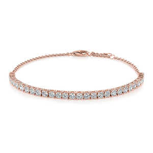 Pulsera de tenis de oro macizo de 14K con diamantes cultivados en laboratorio de 2.00 ct, corte brillante, certificado IGI, moderna, para aniversario de bodas - Product Image 1