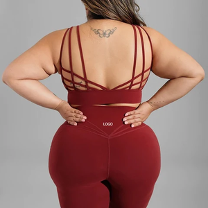Ensemble de soutien-gorge de sport et de yoga pour femmes avec logo frontal, séchage rapide et respirant, en Spandex/Nylon, vente en gros, nouveau design sportif - Product Image 3