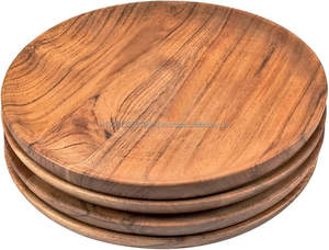 Assiette en bois massif personnalisée vaisselle assiette de service en bois d'acacia écologique assiettes à riz en bois pour restaurant hôtel vaisselle - Product Image 6