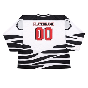 Jersey de Hockey sobre Hielo Sublimado Personalizado en Blanco y Negro, Uniforme de Hockey Profesional, Camiseta Deportiva Transpirable para Hombre, Rendimiento de Élite - Product Image 2