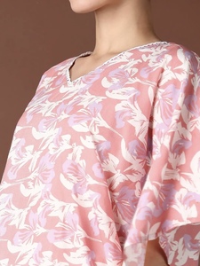 New Turkish Handmade Moroccan Cotton <b>Kaftan</b> Dress Batwing Wide Sleeve VNeck Regular Fit Casual Evening Party Wedding Flared - Product Image 5