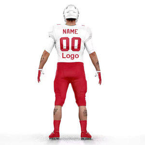 Uniforme de football américain personnalisé sublimé, maillot ajusté à col en V et manches courtes pour homme, pantalon, gants et chaussettes anti-humidité - Product Image 2