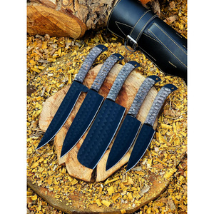 มีดเชฟญี่ปุ่น OEM VG 10 พร้อมด้ามไม้ลายดามัสกัส ใบมีดเหล็กคาร์บอน สำหรับใช้ในครัว ชุดมีดเชฟ - Product Image 1