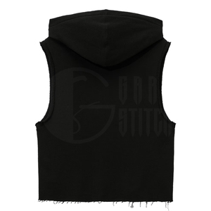 Hoodies personnalisés à coupe carrée, sans manches, courts, unisexes, avec appliques brodées, écologiques, anti-boulochage - Product Image 3