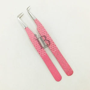 Pinzas para Extensión de Pestañas LUMIA BEAUTY, Color Rosa Bebé, Acero Inoxidable, Precisión Suave, Antideslizantes, 90 Grados, Volumen Regular - Product Image 2