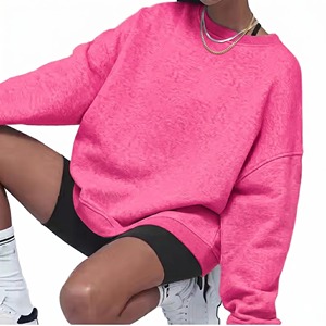 Sweat-shirt oversize pour femme, col rond, couleur unie, coton, fibre de bambou, épaules tombantes, manches longues, tricoté, respirant, style automne - Product Image 6
