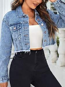 Veste boutonnée à manches longues pour femme ROMEO INDUSTRY, hiver, unie, avec logo sur le devant, respirante, écologique, anti-plis, tricotée, ourlet brut - Product Image 5