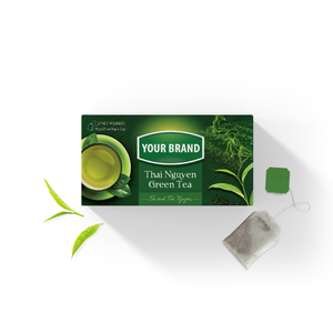 Thé vert en vrac en sachets, saveur relaxante, sachet pyramidal, emballage personnalisé de sachets de thé - Product Image 3