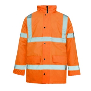 Chaqueta de Trabajo Unisex de Alta Visibilidad, Reflectante, de Algodón, Impermeable, Transpirable, con Certificación CE/EU, para Construcción, Obras Viales y Uso en Exteriores - Product Image 1