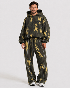 Pantalon de jogging camouflage oversize pour homme – Streetwear décontracté en molleton de coton premium – Vente en gros - Product Image 4