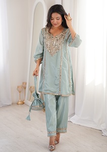 Indian Traditional Ethnic Salwar Kameez Real Mirror Work for Wedding Every Occasion Women Fancy Wear Georgette Silk Low Price - Product Image 5