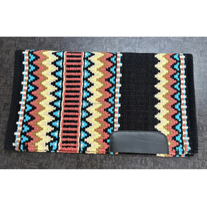 Produit de qualité supérieure : tapis de selle pour cheval en laine Western contourné |   Couverture de selle à motif Navajo coloré |   Premium Ranch & Rod - Product Image 1