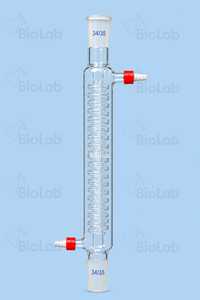 คอนเดนเซอร์แก้วโบโรซิลิเกต BioLab แบบข้อต่อ 34/35 พร้อมวาล์วเปิด-ปิด  OEM ปรับแต่งได้ - Product Image 1