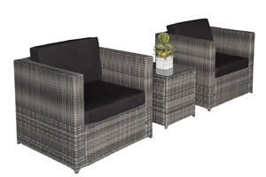 Wholesale Outdoor Furniture All-Weather Modern Comfortable PE Rattan Wicker Steel Frame One Seat <b>Sofa</b> <b>Set</b> for Apartment Villa - Product Image 2