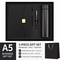 Ensemble cadeau d'affaires de luxe personnalisé avec logo, 3 pièces : carnet, stylo à bille, gobelet isotherme pour les anniversaires d'entreprise, le Nouvel An, la fête des pères