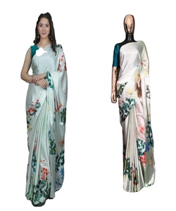 Nouveau Saree imprimé numérique en soie Georgette attrayant avec chemisier non cousu femmes vêtements de fête prix de gros vêtement ethnique vêtement - Product Image 1