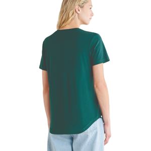 Camisetas de algodón azul marino para mujer de alta calidad, ropa informal para mujer con decoración de encaje, estampado de poliéster, compatible con la temporada de verano - Product Image 3