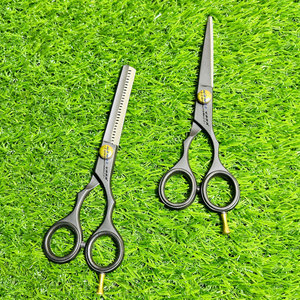 Tijeras Profesionales de Acero Inoxidable para Peluquería, Tijeras para Cortar y Entresacar Cabello, 2 Piezas, Tijeras Rectas de Belleza, Afiladas, para Salón de Peluquería - Product Image 1
