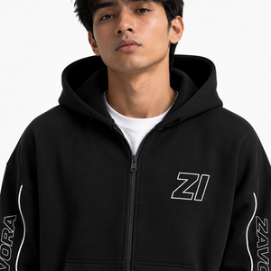 Premium Black 2PC Tracksuit Set <b>Full</b> <b>Zip</b> <b>Hoodie</b> Wide Leg Sweatpants Graphic Print Contrast Piping High Street Men's Winter Wear - Product Image 4