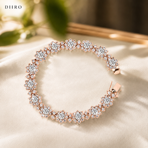 Vintage 925 Sterling <b>Silver</b> Link Chain Moissanite Ladies Luxury <b>Bracelets</b> Brilliant Round Cut Diamond Women's <b>Bracelets</b> - Product Image 4