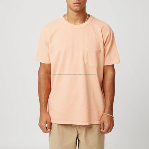 Camiseta Unisex Extra Grande con Logotipo Bordado Personalizado, Teñida con Pigmentos, con Bolsillo, Hombros Caídos, Cuello Redondo de Algodón para Hombre - Product Image 1