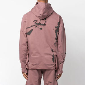 Sudadera con Capucha Oversize de Algodón para Hombre, Estilo Vintage, con Logotipo Personalizado, Diseño de Salpicaduras de Pintura Verde, Efecto Desgastado - Product Image 5