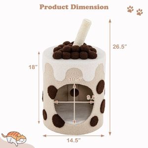 Torre per Gatti Ispirata al Bubble Tea con Tiragraffi Integrato - Product Image 4