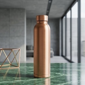 Botella de Agua de Cobre Hecha a Mano con Diseño de Hoyuelos, Portátil, a Prueba de Fugas, Ecológica para Exteriores - Product Image 6