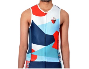 Maillot sans manches léger en Spandex pour hommes, idéal pour le cyclisme et le triathlon, anti-UV, séchage rapide, respirant, avec short à bretelles et collants intégrés - Product Image 3