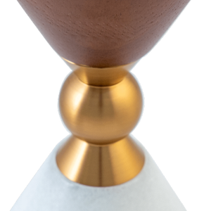 Quemador de incienso de madera de mango de lujo, moderno, bicolor, con acabado Dico, con tapa de malla y pinzas doradas, venta al por mayor - Product Image 3