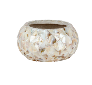 Pot de fleurs rond décoratif en nacre incrustée, fait main, vase à fleurs de luxe, support pour plantes d'intérieur et d'extérieur, fabriqué au Vietnam - Product Image 1