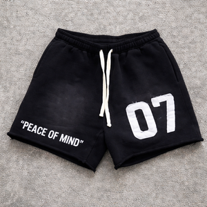 Custom <b>Men</b> <b>Patch</b> Embroidery Acid Wash <b>Shorts</b> Vintage Sun Dye Fade Sweat Cotton Distressed Cut Edge Streetwear Vintage - Product Image 1