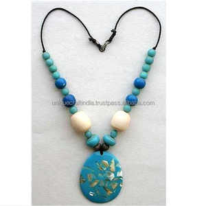 Collar llamativo con cuentas de resina con patrón geométrico moderno con colgante UCI Estilo de pulsera con cuentas único del proveedor indio - Product Image 5