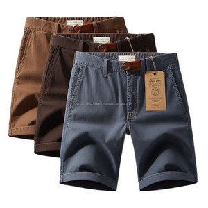 <b>Men's</b> 100% Cotton Chino Summer <b>Shorts</b>, Comfortable, Stylish Design for Casual Streetwear. Straight Fit, <b>with</b> Mid Waist <b>Pockets</b> - Product Image 3