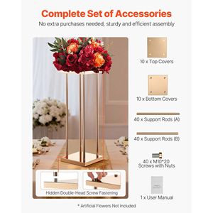 10 Soportes Florales Cilíndricos de Metal Laminado de 23.62 Pulgadas para Columnas de Flores en Bodas y Fiestas - Product Image 5