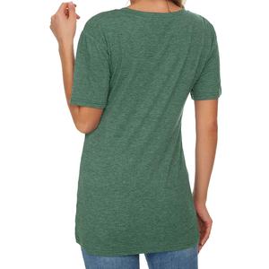 T-shirts pour femmes en gros, col rond, confortables, décontractés, à manches courtes, personnalisables, imprimés, couleur unie - Product Image 3