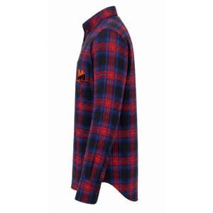Camisas de Franela de Cuello Alto para Hombre, Invierno, Sólidas, Ecológicas, Transpirables, Antiarrugas, de Secado Rápido, Gruesas, Manga Larga, Rojas, Poliéster/Algodón - Product Image 4