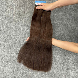 Precio al por mayor: Cabello humano vietnamita 100% natural, color marrón, trama a máquina, brillante, sin enredos, sin caída, listo para enviar, cutícula completa. - Product Image 4