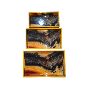 Plateau de service en bois émaillé de qualité artisanale, multicolores, finition naturelle, pour hôtels et restaurants - Product Image 5