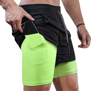 <b>Men</b> <b>White</b> Sport <b>Shorts</b> With Phone Pocket Drawstring Waist Quick Dry Spandex Polyester Athletic Workout <b>Shorts</b> - Product Image 3