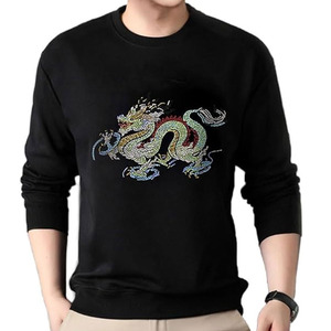 Sweat-shirt Homme Oversize en Molleton Doux Brossé et Mélange de Coton, Design Décontracté avec Strass, Tenue Confortable pour Homme - Product Image 1