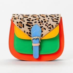 New Arrival Women's Summer Vintage Western Crossbody <b>Messenger</b> <b>Bag</b> Stylish Genuine Recycled <b>Leather</b> Unique Letter Fashion Button - Product Image 2