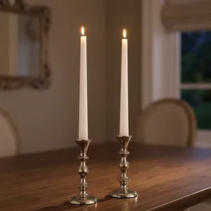 Candelabro de Metal Plateado, Elegante Soporte para Velas de Pilar, Decoración para el Hogar, Sala de Estar, Comedor, Dormitorio, Centro de Mesa - Product Image 6