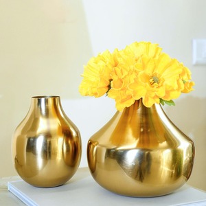 Meilleur Choix : Vase Minimaliste de Table Doré 13cm et 18cm, Pot Décoratif Résistant à la Rouille pour Plantes, Idéal pour un Cadeau de Pendaison de Crémaillère - Product Image 2