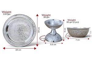 ถาดทองเหลืองทรงกลมสำหรับพิธีกรรมทางศาสนา ทนความร้อน - Product Image 3