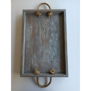 Plateau de service en bois en gros, cadeau de Noël, plateau décoratif rond attrayant avec poignée en corde, plateau de service, articles ménagers, vaisselle - Product Image 3