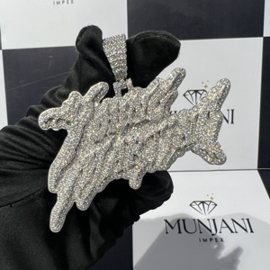 Custom Letter Hip Hop Fine Jewelry VVS Moissanite Diamond Pendant 925 Sterling <b>Silver</b> Iced Out Fine Pendants & <b>Charms</b> for Men - Product Image 4