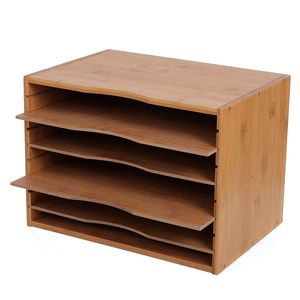 Organizzatore per Documenti e Lettere da Ufficio RT Home con 4 Ripiani Metallici Regolabili e Materiale in Legno - Product Image 5
